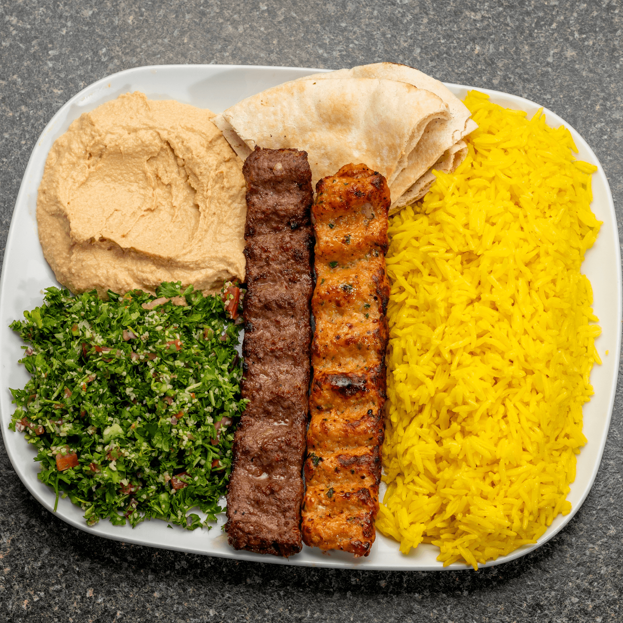 Kabob 1 Beef 1 Chicken.